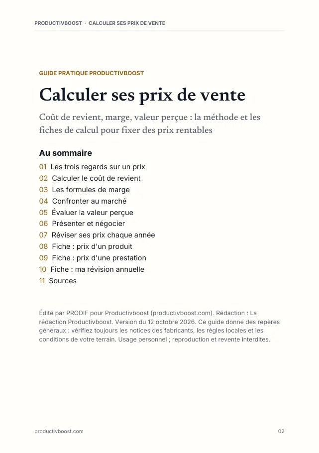 Aperçu de la page 2 de l'ebook Calculer ses prix de vente