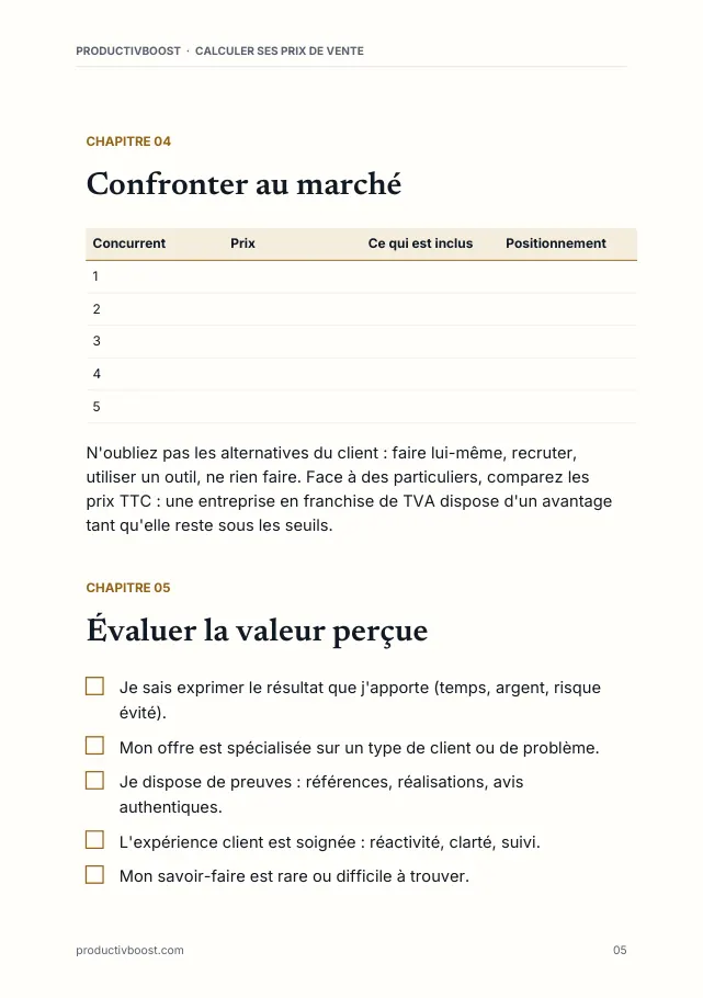 Aperçu de la page 5 de l'ebook Calculer ses prix de vente