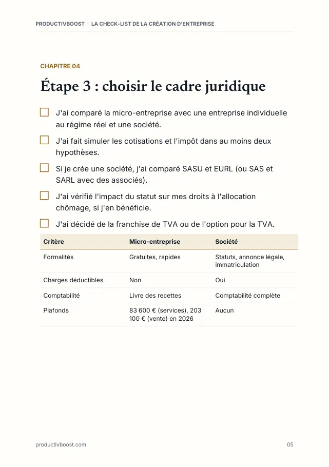Aperçu de la page 5 de l'ebook La check-list de la création d'entreprise