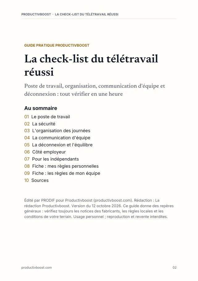 Aperçu de la page 2 de l'ebook La check-list du télétravail réussi