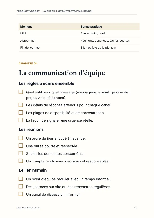 Aperçu de la page 5 de l'ebook La check-list du télétravail réussi