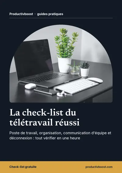 Couverture de l'ebook La check-list du télétravail réussi