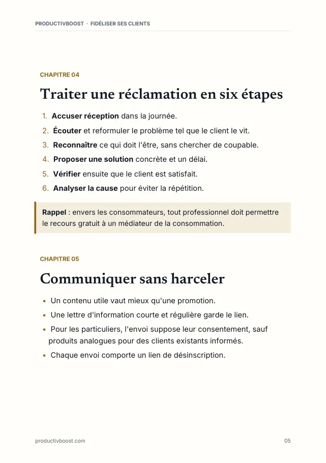 Aperçu de la page 5 de l'ebook Fidéliser ses clients