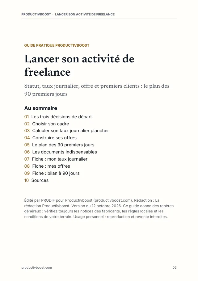 Aperçu de la page 2 de l'ebook Lancer son activité de freelance