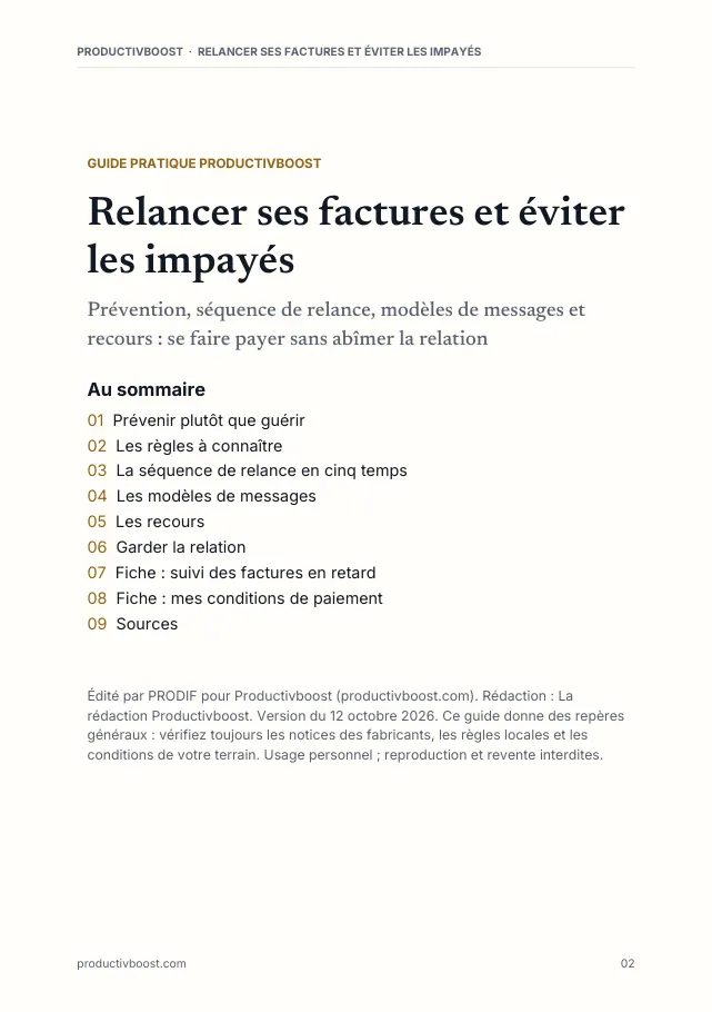 Aperçu de la page 2 de l'ebook Relancer ses factures et éviter les impayés